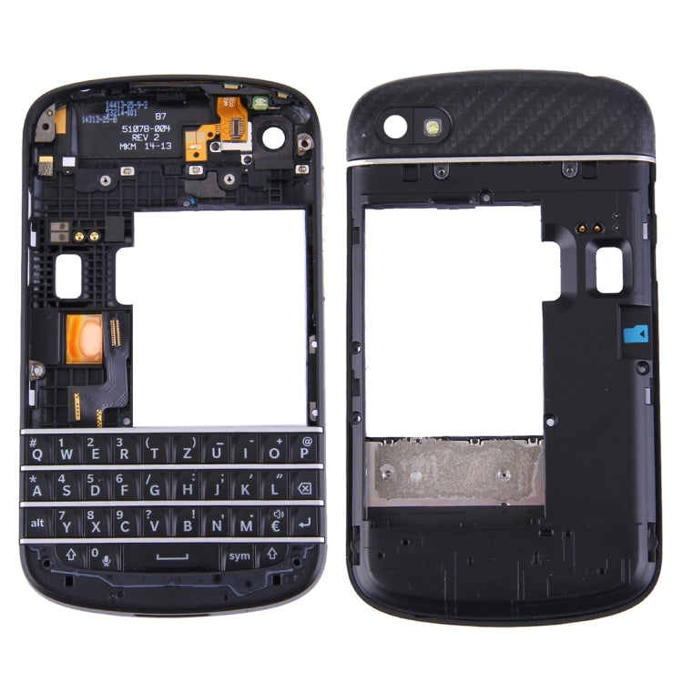 3 in 1 for BlackBerry Q10 (Keyboard + Middle Frame + Camera Plate Housing Back Panel) Full Housing Cover, For Q10