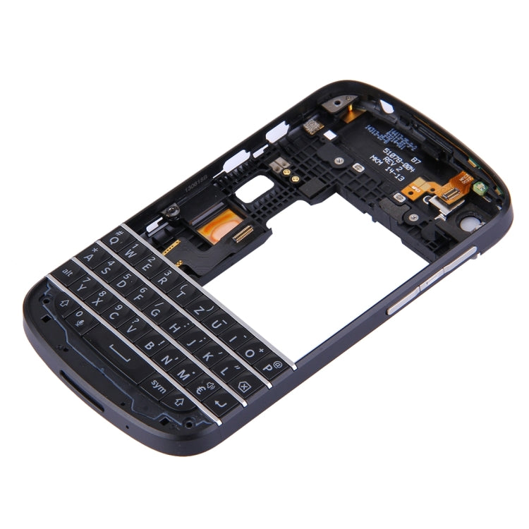 3 in 1 for BlackBerry Q10 (Keyboard + Middle Frame + Camera Plate Housing Back Panel) Full Housing Cover, For Q10