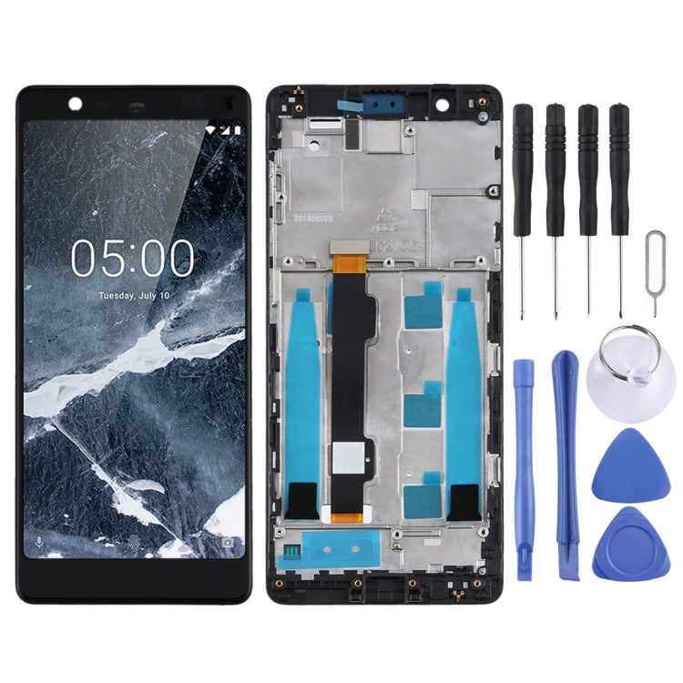 Schermo LCD e digitalizzatore assemblaggio completo con cornice per Nokia 5.1 TA-1061 TA-1075 TA-1076 TA-1088 TA-1081, For Nokia 5.1