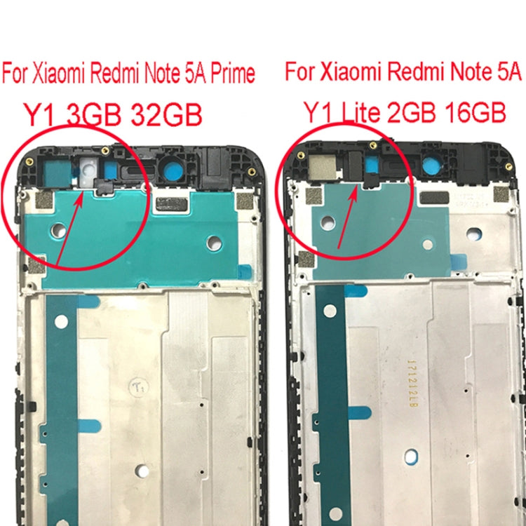 Cornice per cornice LCD con alloggiamento anteriore per Xiaomi Redmi Note 5A Prime / Y1, Redmi Note 5A Prime, For Xiaomi Redmi Note 5A Prime