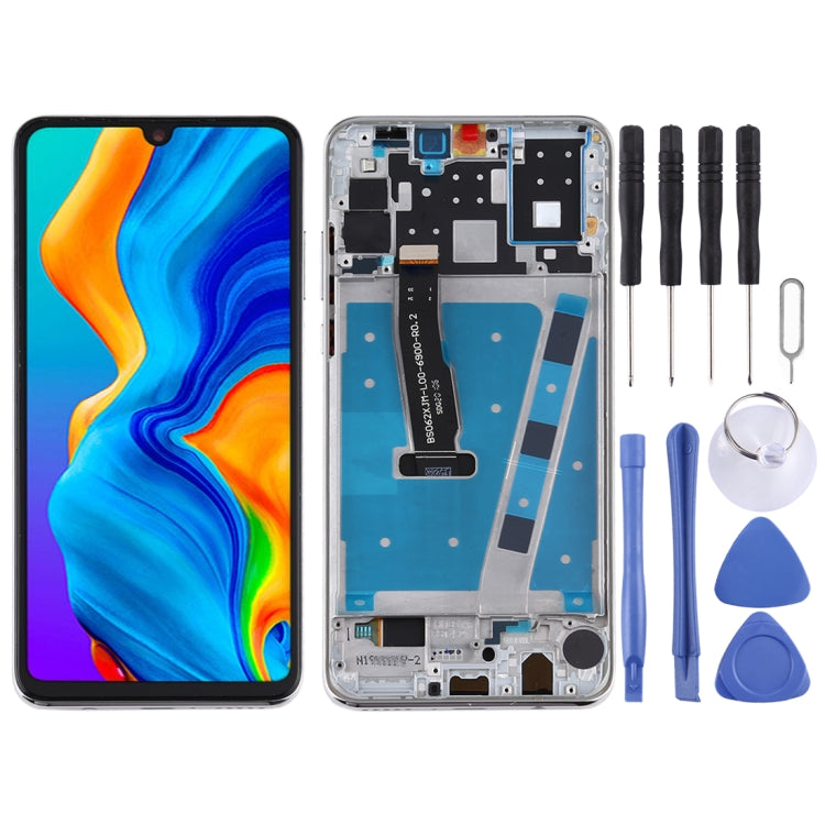 LCD Screen and Digitizer Full Assembly with Frame for Huawei P30 Lite (4G RAM / Standard Version), For Huawei P30 Lite(Standard Version)