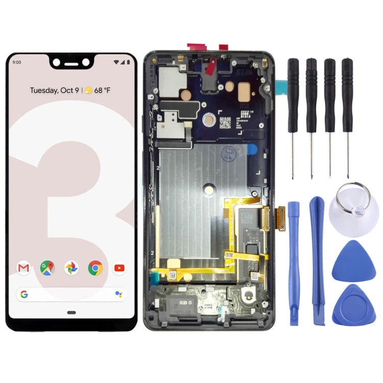 LCD Screen and Digitizer Full Assembly with Frame for Google Pixel 3 XL, For Google Pixel 3 XL with Frame, For Google Pixel 3 XL(Gold)