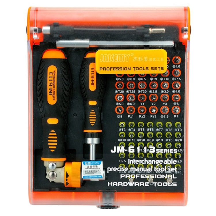 JAKEMY JM-6113 Set di strumenti di riparazione di cacciaviti hardware per uso domestico 73 in 1, JM-6113