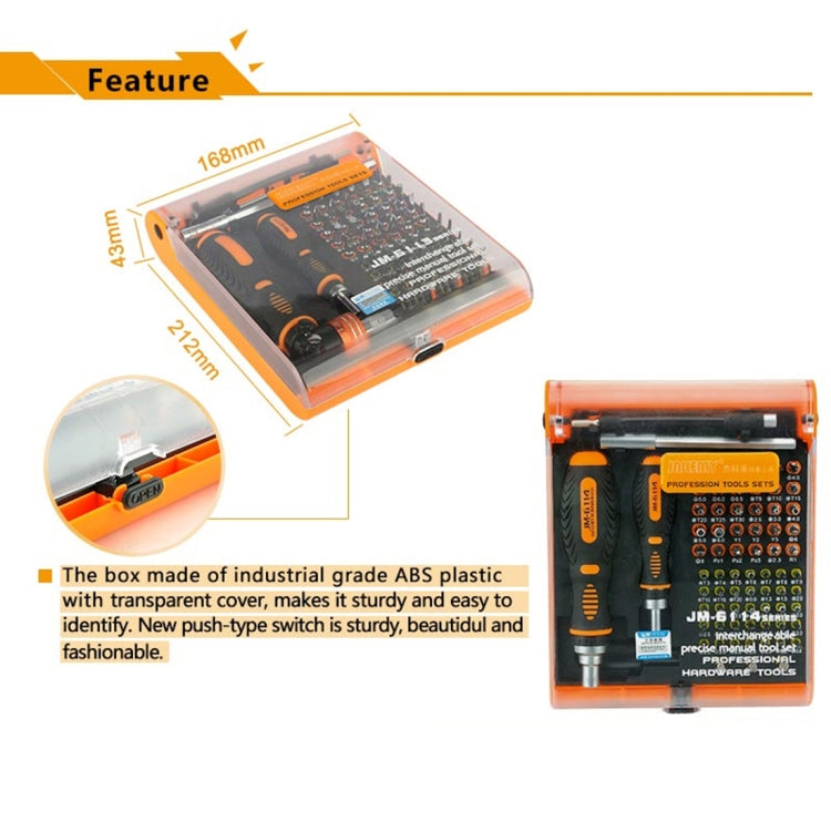 JAKEMY JM-6113 73 in 1 Household Hardware Screwdriver Repair Tool Set, JM-6113