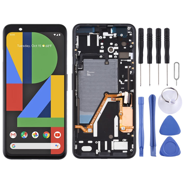Schermo LCD e digitalizzatore assemblato completo con cornice per Google Pixel 4XL, For Google Pixel 4XL(with Frame)