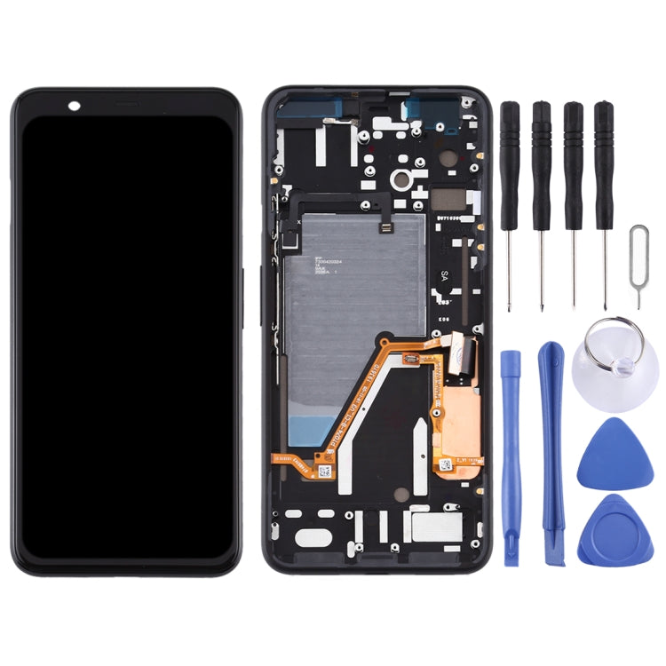 Schermo LCD e digitalizzatore assemblato completo con cornice per Google Pixel 4XL, For Google Pixel 4XL(with Frame)