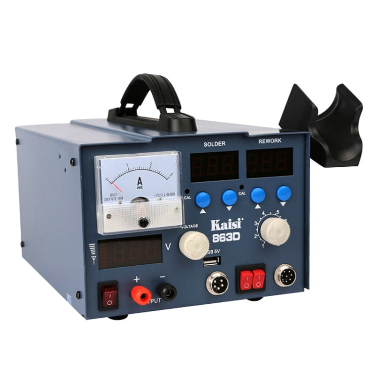 Kaisi K-863D Stazione di saldatura SMD 3 in 1 con pistola ad aria calda Stazione di rilavorazione SMD con alimentatore CC 3A per macchina di riparazione saldatura PCB del telefono, spina americana, K-863D, US Plug, K-863D, EU Plug