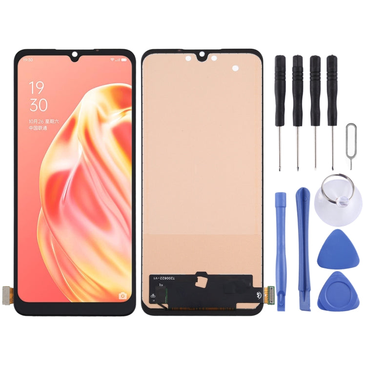 Schermo LCD in materiale TFT e digitalizzatore assemblaggio completo per OPPO Reno3 / A91 / F15 / F17, non supporta l'identificazione delle impronte digitali, For OPPO Reno3 / A91(TFT)