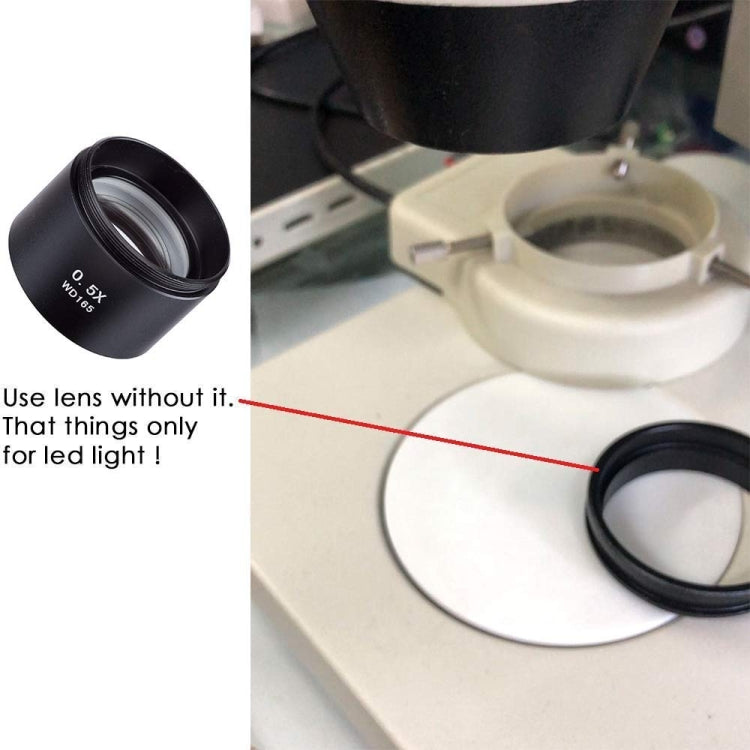 Stereomicroscopes Auxiliary objective Barlow lens Magnifying glass 0.5X WD165, 0.5X