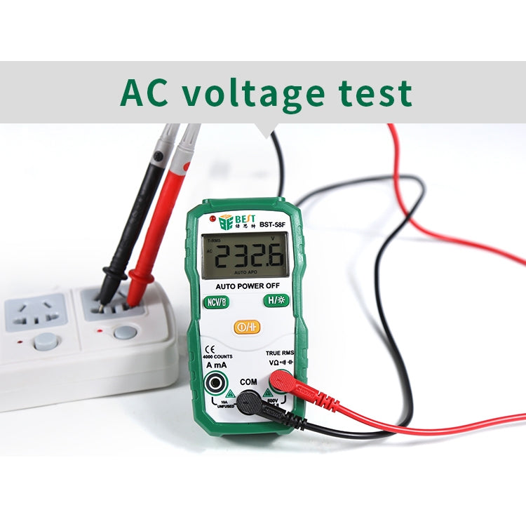 BEST BST-58F Fully Auto-Range Multimeter No Shift Intelligent Identification Digital Multimeter Mini Household Electrical Tool