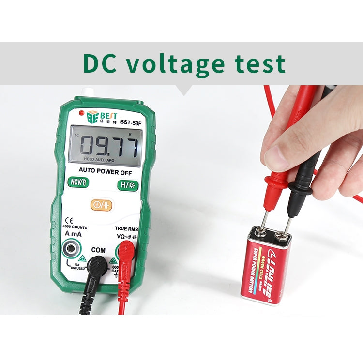 MIGLIOR multimetro a gamma completamente automatica BST-58F senza spostamento, identificazione intelligente, multimetro digitale, mini strumento elettrico per uso domestico