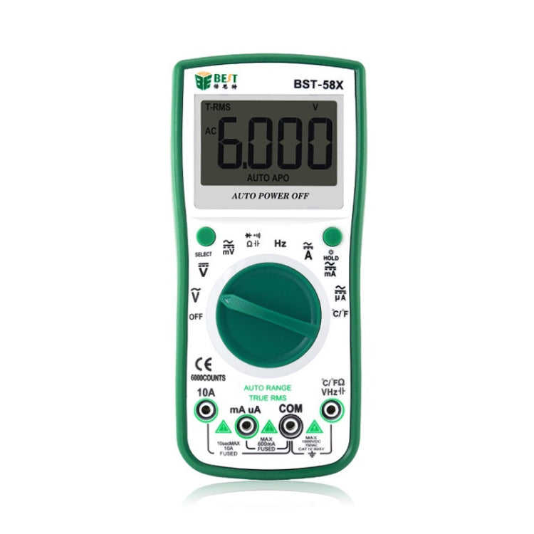 BEST BST-58X Multifunction Digital Multimeter Auto Range Four-Position Semi-Backlit Display Intelligent Anti-Combustion