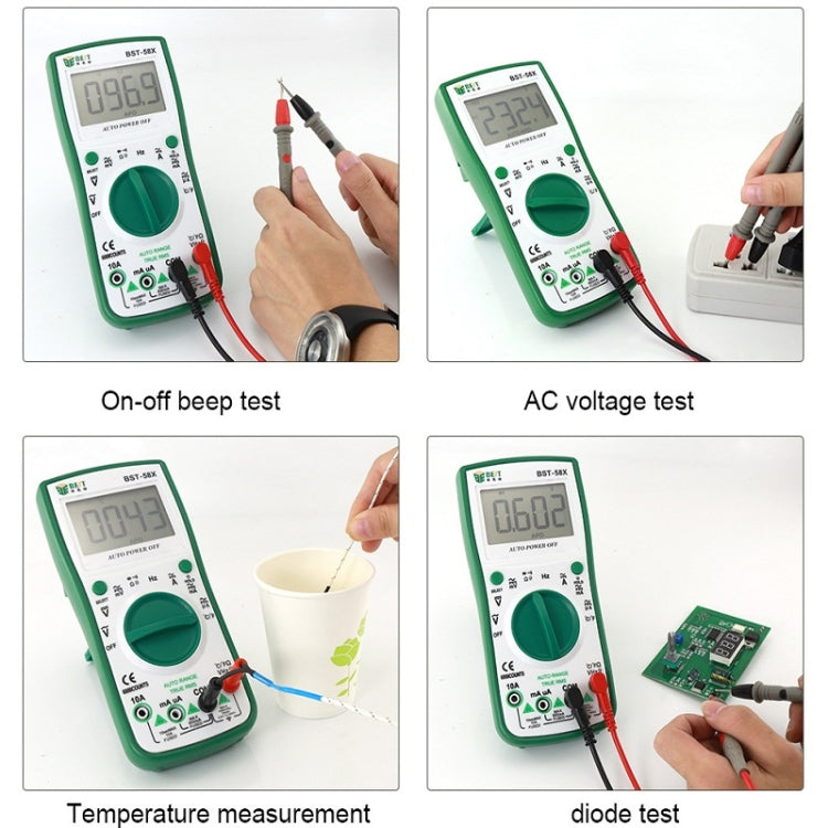 BEST BST-58X Multifunction Digital Multimeter Auto Range Four-Position Semi-Backlit Display Intelligent Anti-Combustion