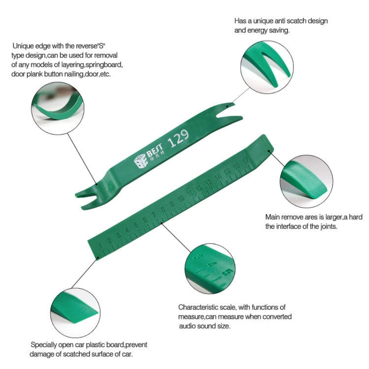 BEST-129 Double Bend Head Plastic Pry Tool, 129 Pry Tool