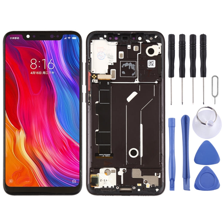 LCD Screen and Digitizer Full Assembly with Frame and Side Keys for Xiaomi Mi 8, For Xiaomi Mi 8, For Mi 8 (Rose Gold)