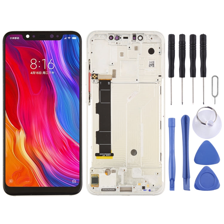 LCD Screen and Digitizer Full Assembly with Frame and Side Keys for Xiaomi Mi 8, For Xiaomi Mi 8, For Mi 8 (Rose Gold)