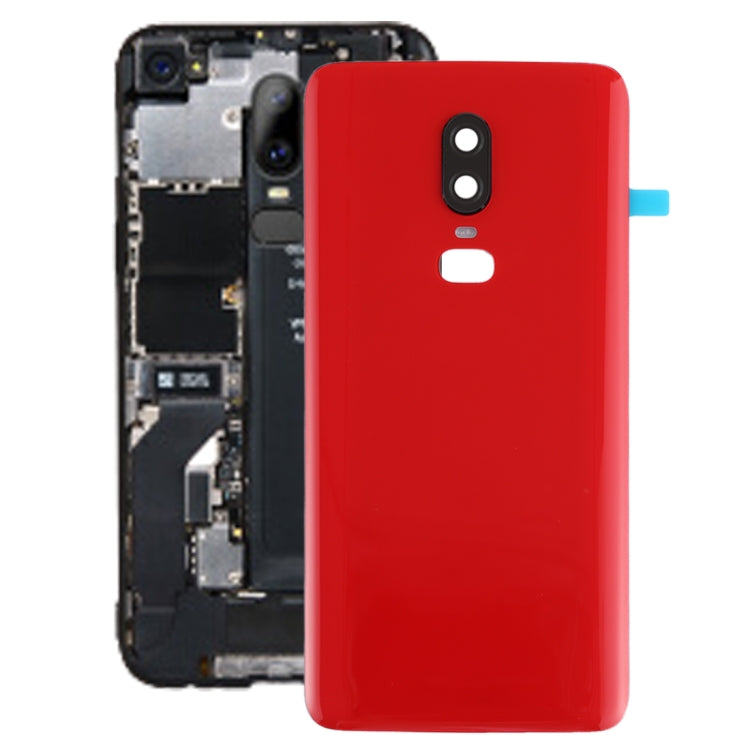 Per la copertura posteriore della batteria con superficie liscia OnePlus 6, For OnePlus 6, For OnePlus 6 (Red), For OnePlus 6 (White)