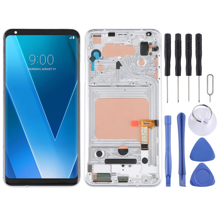 LCD Screen and Digitizer Complete Assembly with Frame for LG V30, For LG V30