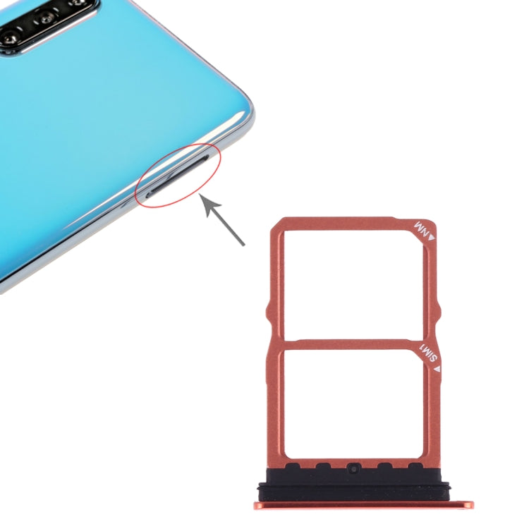 SIM Card Tray + NM Card Tray for Huawei P30, For Huawei P30, For Huawei P30 (Orange)