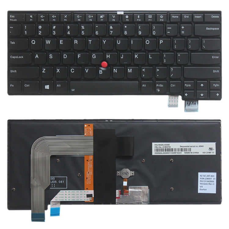 US Backlit Keyboard for Lenovo Thinkpad T460S T470S, For Thinkpad T460S(US)