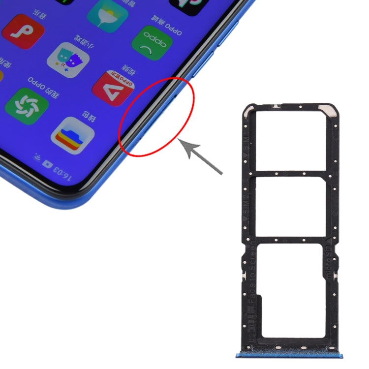 Per OPPO A11x/A11/A9(2020)/A5(2020) Vassoio scheda SIM + Vassoio scheda SIM + Vassoio scheda micro SD, For OPPO A11x