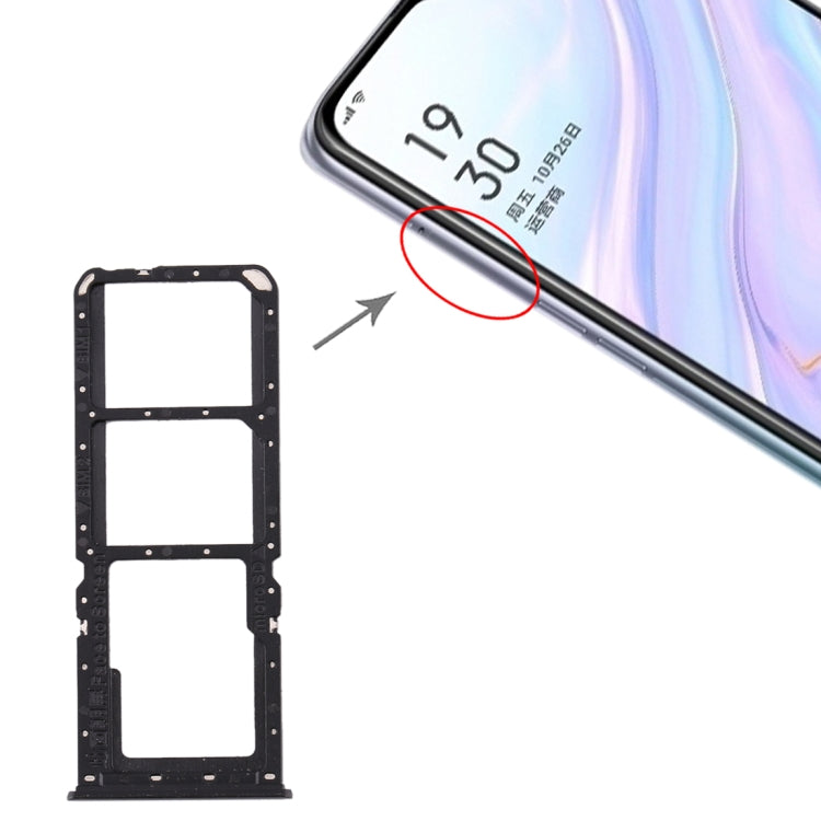 For OPPO A11 SIM Card Tray + SIM Card Tray + Micro SD Card Tray, For OPPO A11