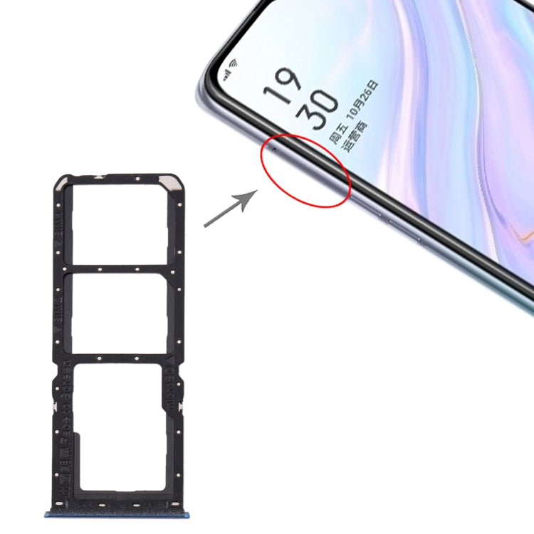 For OPPO A11 SIM Card Tray + SIM Card Tray + Micro SD Card Tray, For OPPO A11