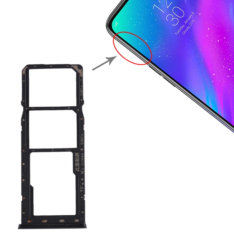 Per OPPO Realme 3 Vassoio scheda SIM + Vassoio scheda SIM + Vassoio scheda micro SD, For OPPO Realme 3, For Realme 3