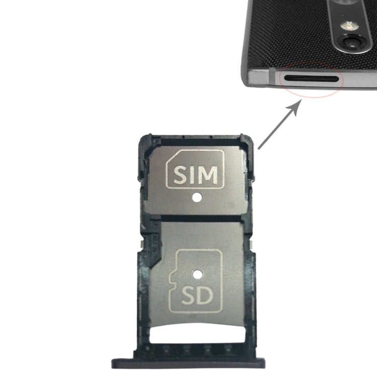 Vassoio scheda SIM + vassoio scheda micro SD per Motorola Droid Turbo 2 / XT1585, For Motorola Droid Turbo 2 (Grey), For Motorola Droid Turbo 2