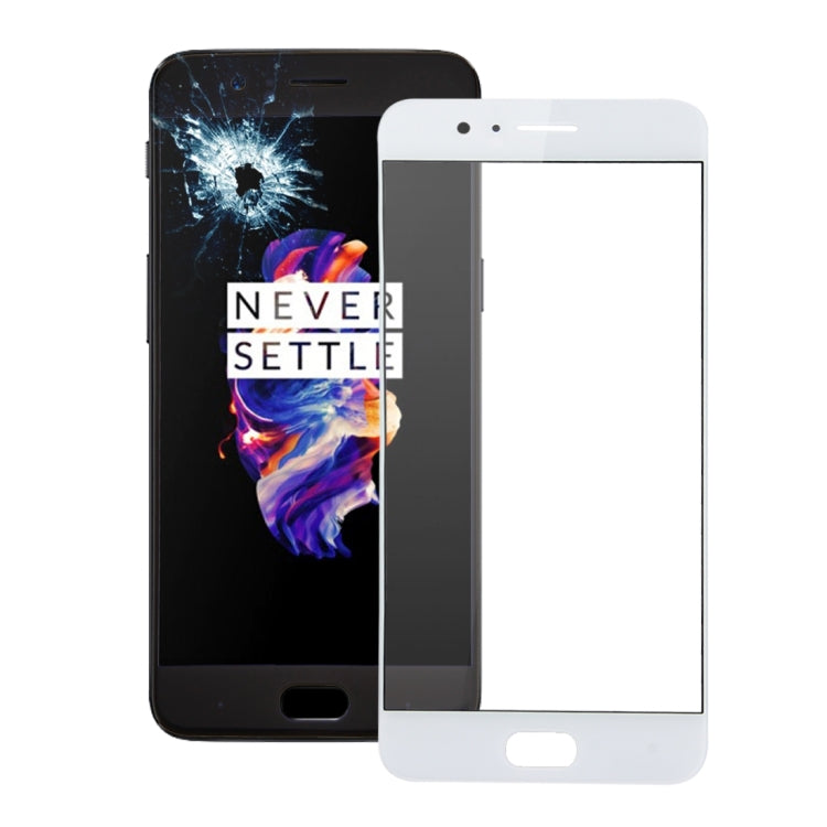 Per lente in vetro esterna dello schermo anteriore OnePlus 5, For OnePlus 5 Black, For OnePlus 5 White