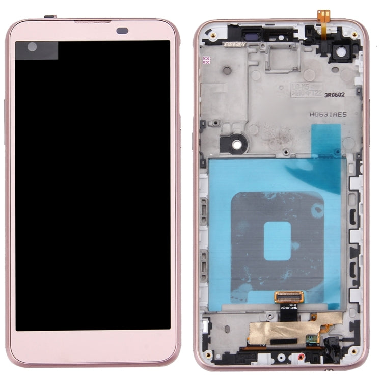 For LG X / K500 LCD Screen and Digitizer Full Assembly with Frame, For LG X Screen, For X Screen / K500 Frame Rose Gold