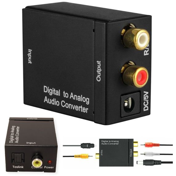 Convertitore Audio Digitale/Analogico con ingressi ottico/toslink e coassiale