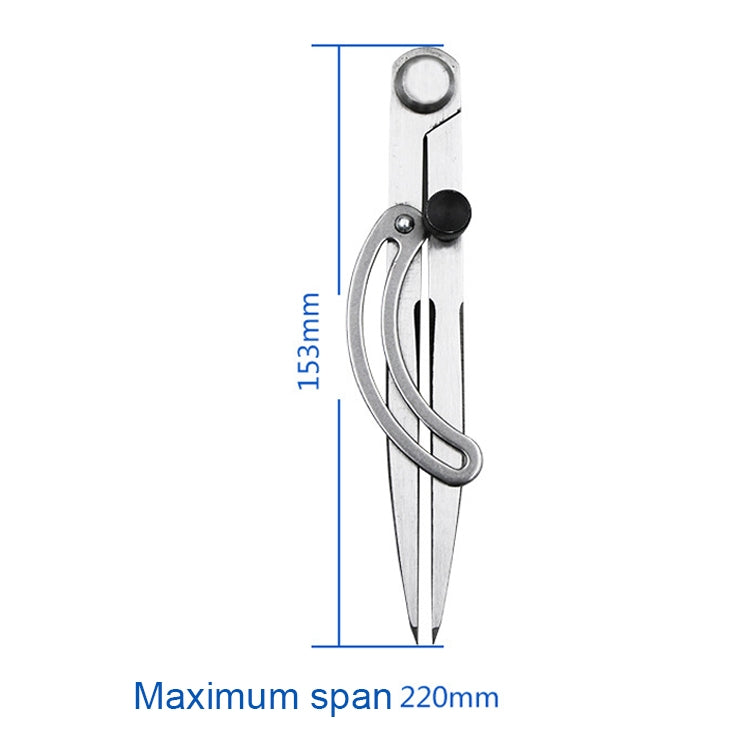 Bussola per calibro di spaziatura della testa in acciaio al carbonio Strumento di rivestimento laterale in pelle industriale, lunghezza: 153 mm, Length: 153mm