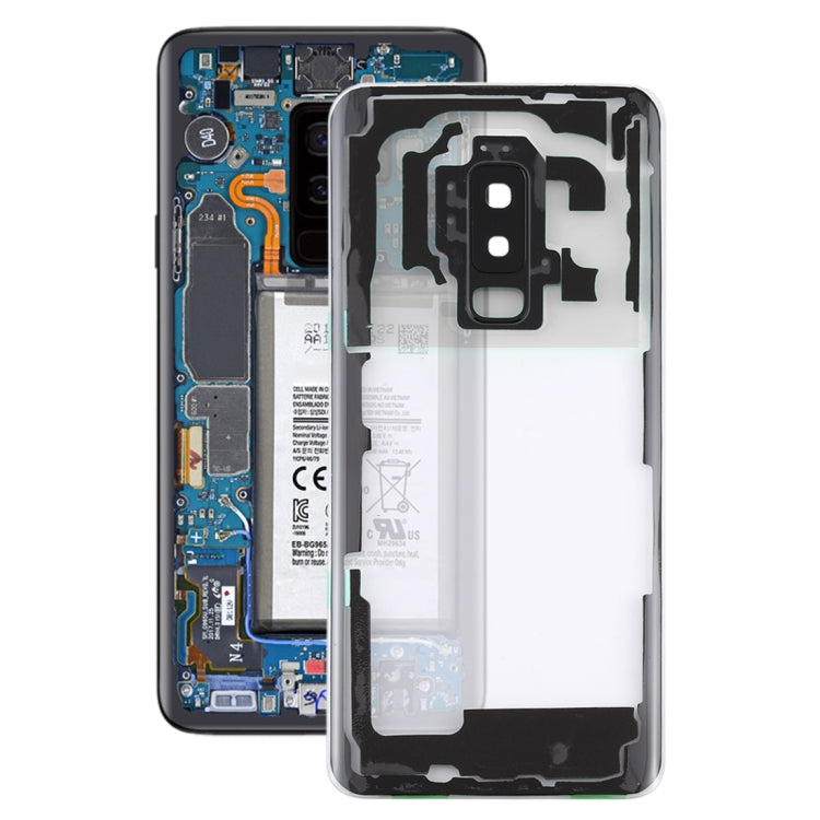 Per Samsung Galaxy S9+ / G965F G965F/DS G965U G965W G9650 Cover posteriore batteria trasparente con copriobiettivo fotocamera, For Galaxy S9+