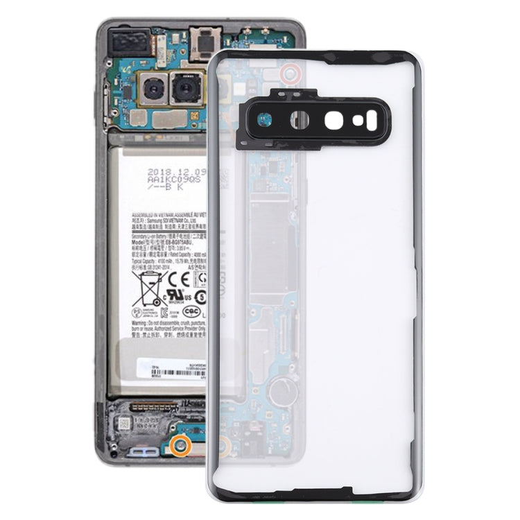 Per Samsung Galaxy S10 G973F/DS G973U G973 SM-G973 Cover posteriore batteria trasparente con copriobiettivo fotocamera, For Galaxy S10