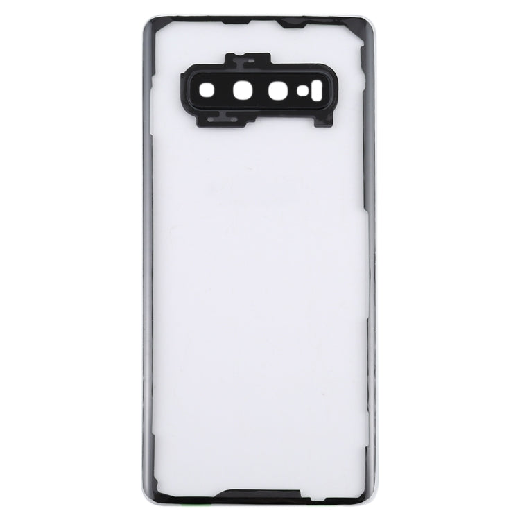 Per Samsung Galaxy S10+ SM-G9750 G975F Cover posteriore batteria trasparente con copriobiettivo fotocamera, For Galaxy S10+