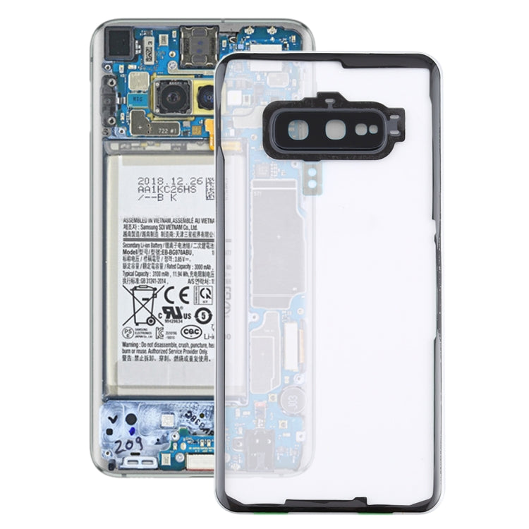 Per Samsung Galaxy S10e / G970F/DS G970U G970W SM-G9700 Cover posteriore batteria trasparente con copriobiettivo fotocamera, For Galaxy S10e