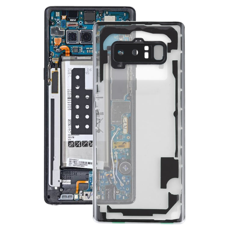 Per Samsung Galaxy Note 8 / N950F N950FD N950U N950W N9500 N950N Cover posteriore batteria trasparente con copriobiettivo fotocamera, For Galaxy Note 8