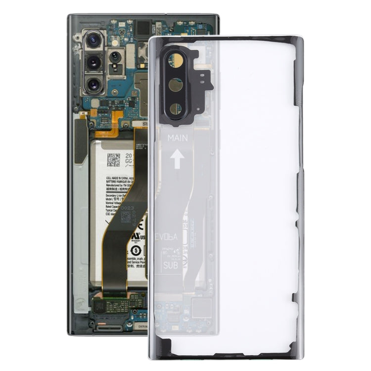 For Samsung Galaxy Note 10 N970 N9700 Clear Battery Back Cover with Camera Lens Cover, For Galaxy Note 10