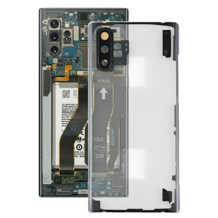 For Samsung Galaxy Note 10+ N975 N9750 Clear Battery Back Cover with Camera Lens Cover, For Galaxy Note 10+