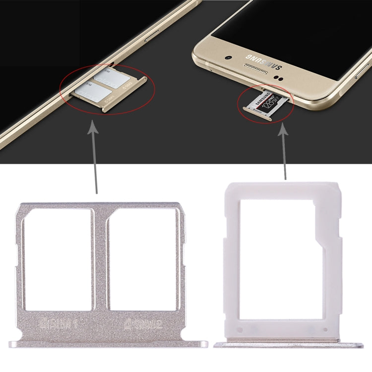 For Galaxy A9100 / A9 (2016) 2 SIM Card Tray + Micro SD Card Tray, For GalaxyA9 (2016), For Samsung Galaxy A9(2016) Double, For Samsung Galaxy A9 (2016)