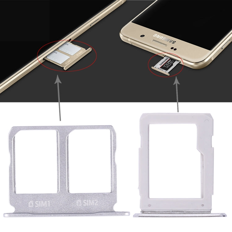 For Galaxy A9100 / A9 (2016) 2 SIM Card Tray + Micro SD Card Tray, For GalaxyA9 (2016), For Samsung Galaxy A9(2016) Double, For Samsung Galaxy A9 (2016)