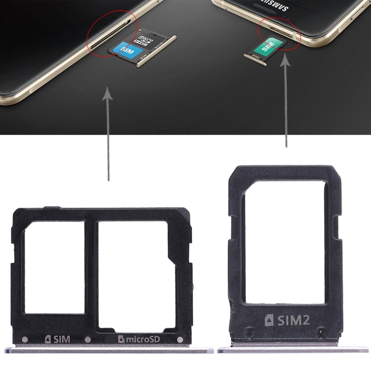 For Galaxy A5108 / A7108 2 SIM Card Tray + Micro SD Card Tray, For A5108 / A7108, For Galaxy A7108, For Samsung Galaxy A7108, For Galaxy A5108 / A7108