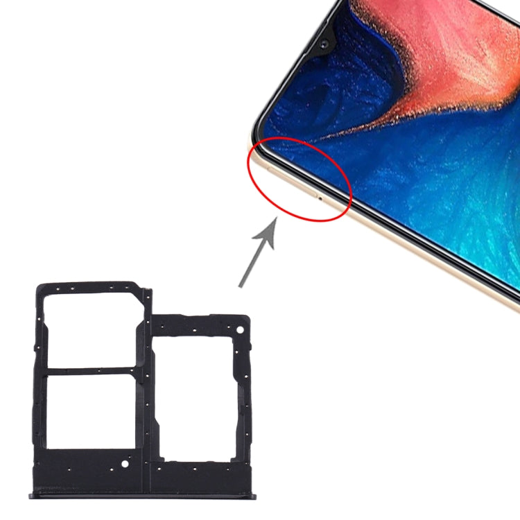 Per Samsung Galaxy A20e Vassoio scheda SIM + Vassoio scheda SIM + Vassoio scheda micro SD, For Samsung Galaxy A20e