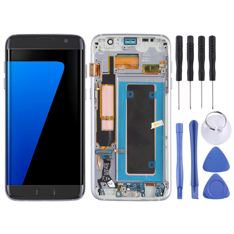 Schermo LCD originale in materiale Super AMOLED e digitalizzatore assemblato completo (con telaio/cavo flessibile per porta di ricarica/cavo flessibile per pulsante di accensione/cavo flessibile per pulsante volume) per Galaxy S7 Edge/G935F/G935FD