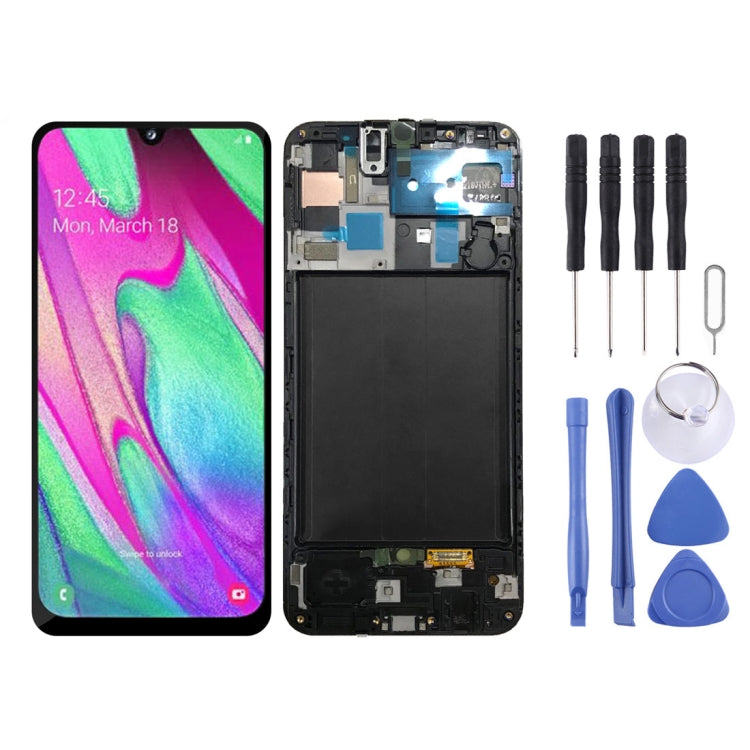 Original LCD Screen and Digitizer Full Assembly with Frame for Galaxy A50 SM-A505F, For Samsung Galaxy A50 (Frame)