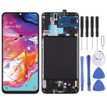 Schermo LCD originale in materiale Super AMOLED e digitalizzatore assemblaggio completo con cornice per Galaxy A70, For Samsung Galaxy A70 (Super AMOLED)