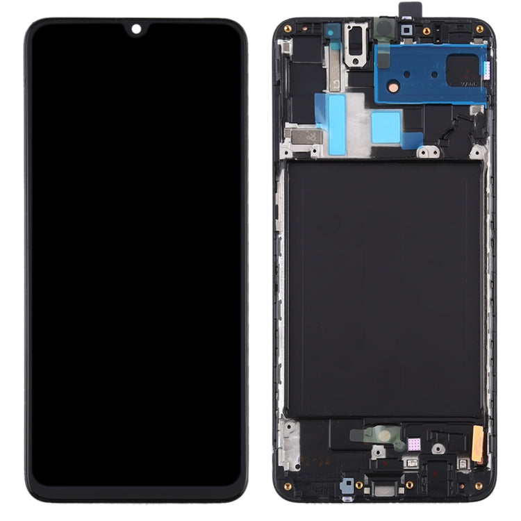 Schermo LCD originale in materiale Super AMOLED e digitalizzatore assemblaggio completo con cornice per Galaxy A70, For Samsung Galaxy A70 (Super AMOLED)