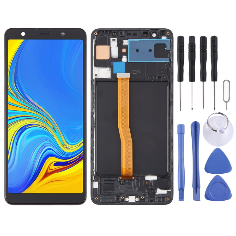 Schermo LCD in materiale TFT e digitalizzatore assemblaggio completo con cornice per Samsung Galaxy A7 (2018) / SM-A750F, For Samsung Galaxy A7 (2018)(RU), For Samsung Galaxy A7 (2018) (TFT)