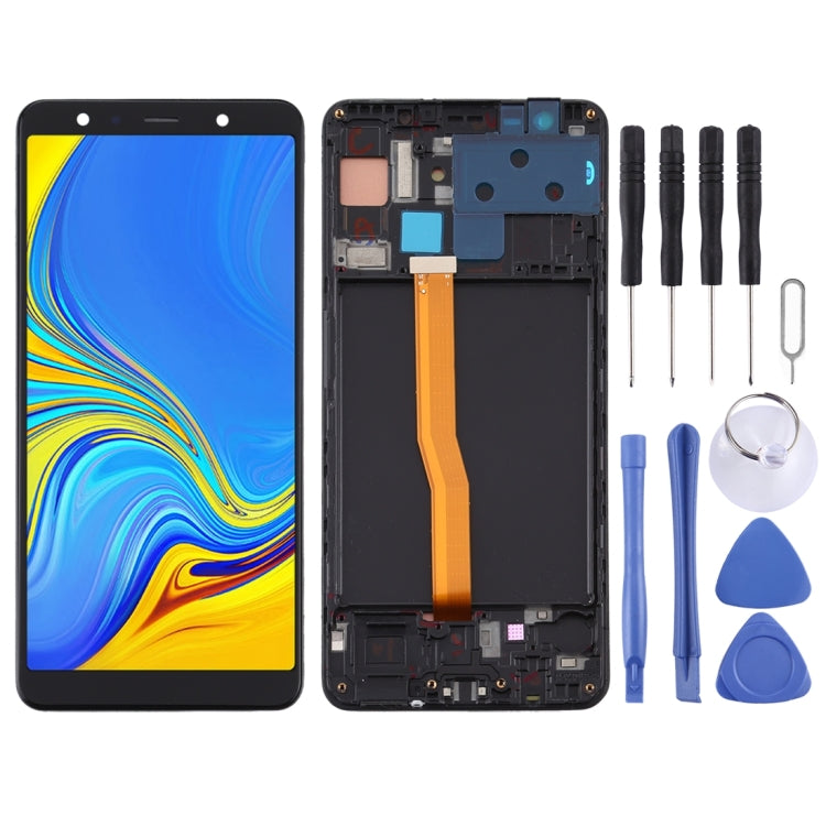 Schermo LCD in materiale TFT e digitalizzatore assemblaggio completo con cornice per Samsung Galaxy A7 (2018) / SM-A750F, For Samsung Galaxy A7 (2018)(RU), For Samsung Galaxy A7 (2018) (TFT)